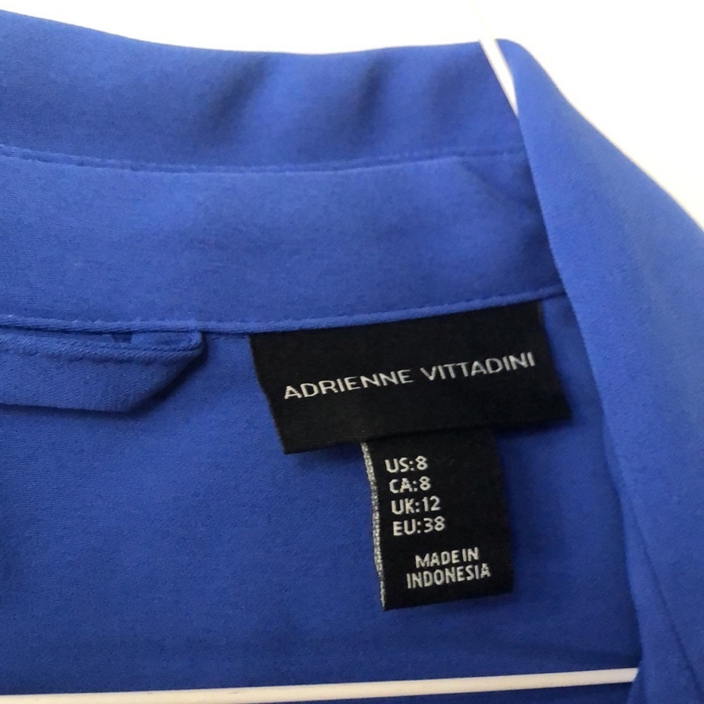 Adrienne Vittadini Royal Blue Sleeveless Button Front Shirt Knee Length Dress 8 - Picture 9 of 10